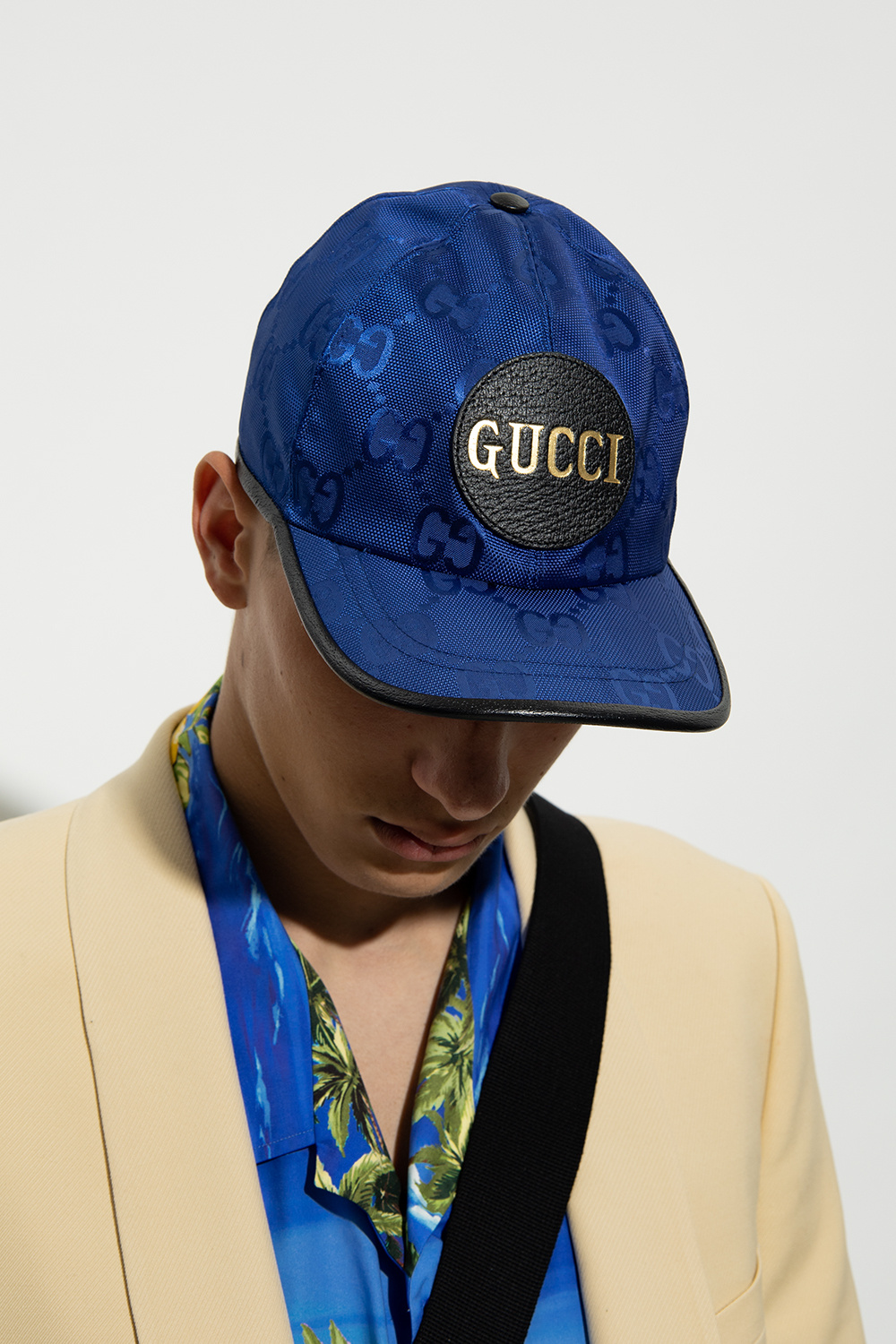 Navy cheap gucci cap